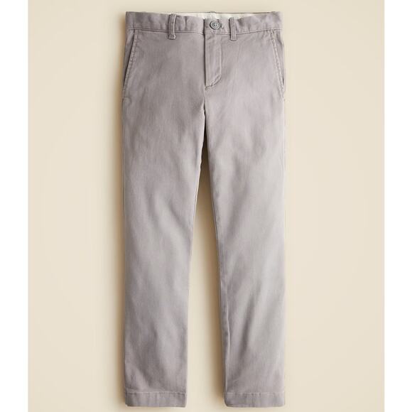 Crewcuts J.Crew 770 Stretch Chino Pants Boys 12 Chrome Gray Adjustable Waistband - Picture 1 of 7